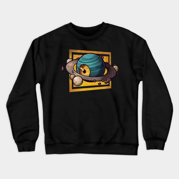 Eye Planet Cyan Crewneck Sweatshirt by OssuanArt
